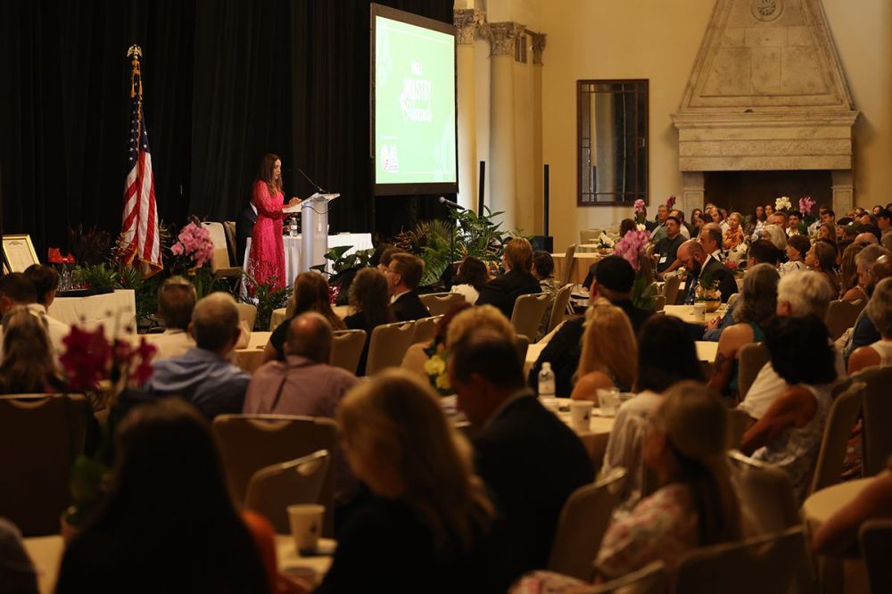 FNGLA 2025-26 President Marcella Lucio-Chinchilla addresses the audience at the Annual Member Meeting during 2026 FNGLA Annual Convention